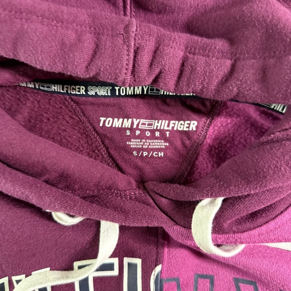 Tommy Hilfiger Sport Hoodie Color Block Pullover Sweatshirt NY 85 Purple Pink S - Picture 3 of 10